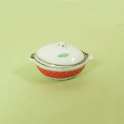 HN 07037 A SOUP TUREEN with red pattern - Click Image to Close